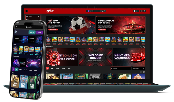 Casino platform mockup